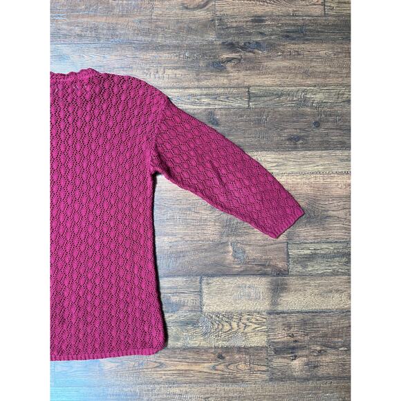 Vintage Clothing Thin Knit Oversized Sweater Light Maroon Mondala USA Made Small - Picture 6 of 8